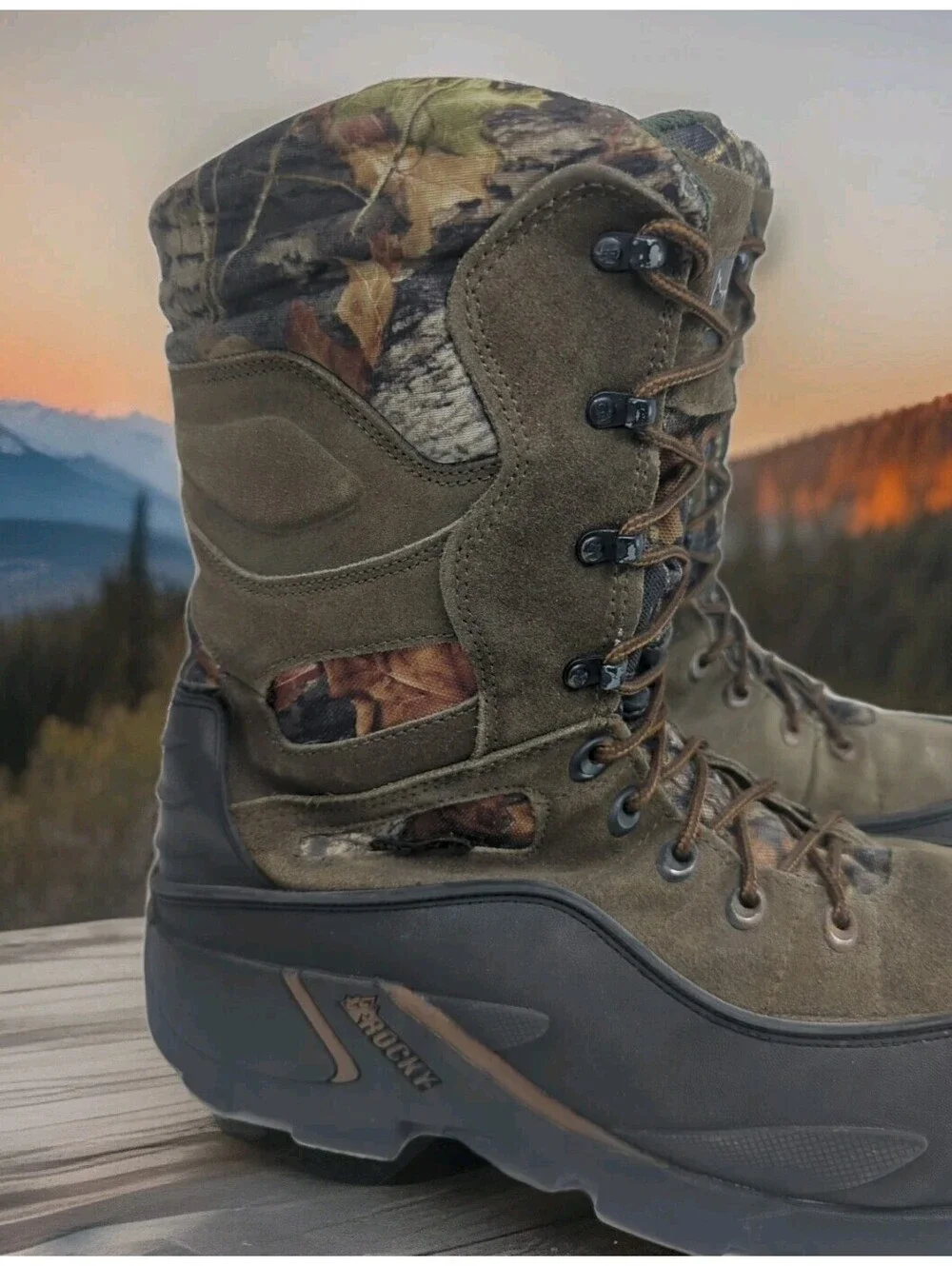 Rocky Blizzard Stalker Hunting Boots Waterproof 1200G Thinsulate 9” Camo Mens 13